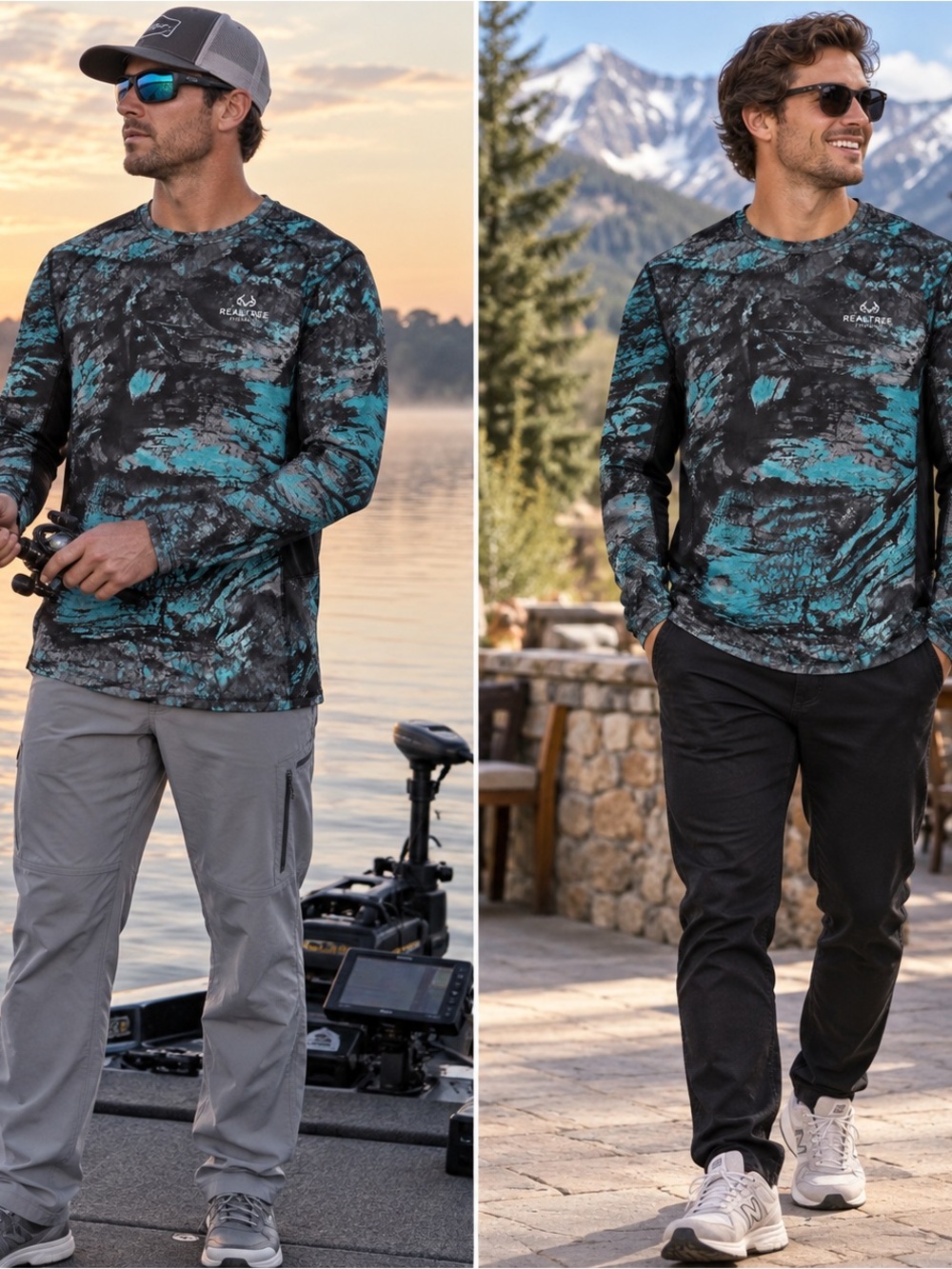 Realtree Fishing Camo Long Sleeve Performance Shirt Men’s Xl
